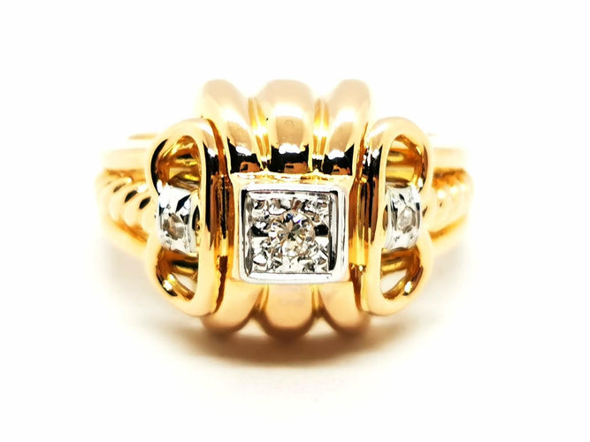 Bague 52 Bague Art déco Or jaune Diamant 58 Facettes 1969308CN