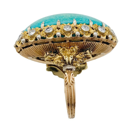 Bague 52 Bague Buccellati, trois ors, diamants, turquoise. 58 Facettes 31137