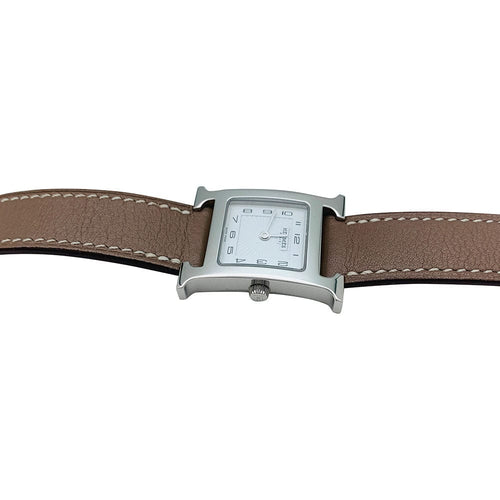 Montre Montre Hermès "Heure H" en acier, cuir. 58 Facettes 31252