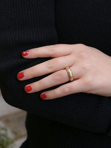 Bague 54.5 Bague jonc Or jaune Diamants 58 Facettes J139