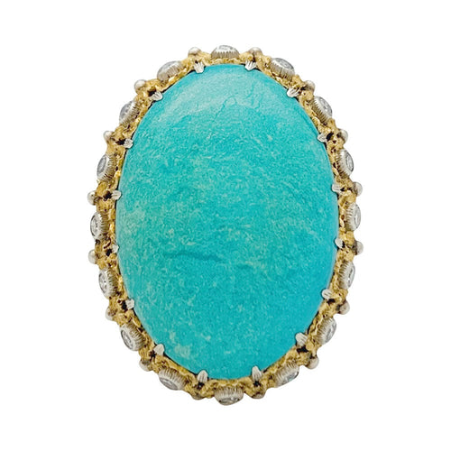 Bague 52 Bague Buccellati, trois ors, diamants, turquoise. 58 Facettes 31137