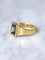 Bague Bague chevalière ancienne en or jaune et diamant sur émail bleu 58 Facettes