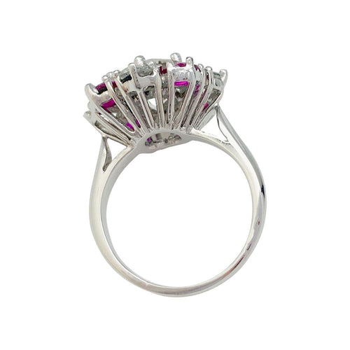 Bague 51 Bague diamant 2,22 carats à entourage diamants et rubis. 58 Facettes 31467