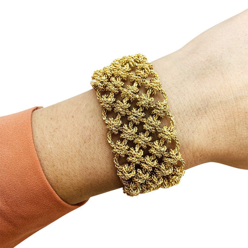 Bracelet Bracelet "Résille" en or jaune. 58 Facettes 31029