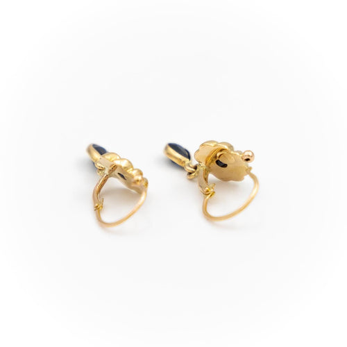 Boucles d'oreilles Boucles d'oreilles dormeuses Or jaune Saphir 58 Facettes 1883903CN