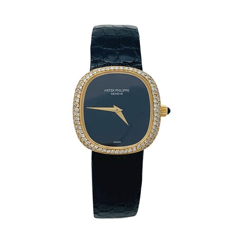 Montre Montre Patek Philippe "Ellipse" en or jaune, diamants, cuir 58 Facettes 31290
