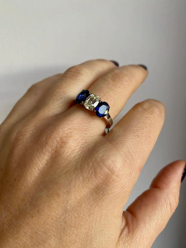 Bague 55 Bague Saphir Diamant 58 Facettes
