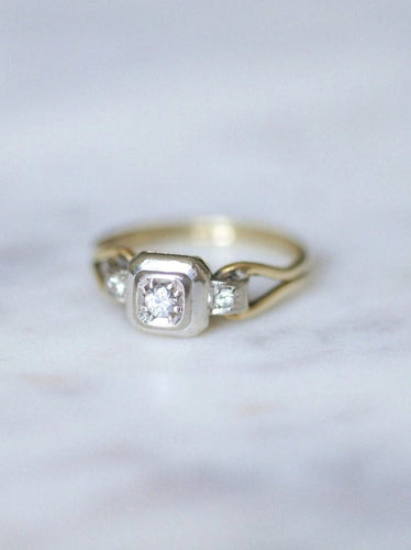Bague solitaire vintage deux ors et diamant 58 Facettes