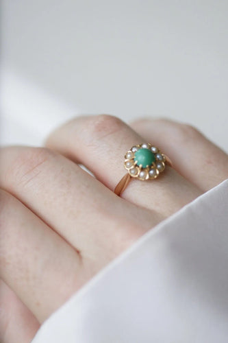 Bague Bague Marguerite turquoise & perles 58 Facettes