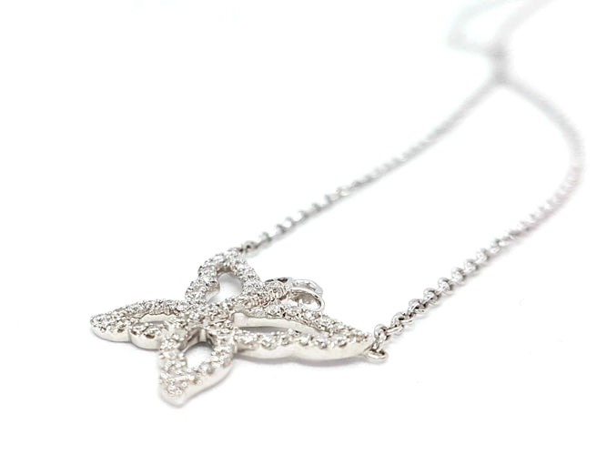 Collier Collier Or blanc Diamant 58 Facettes 06234CD