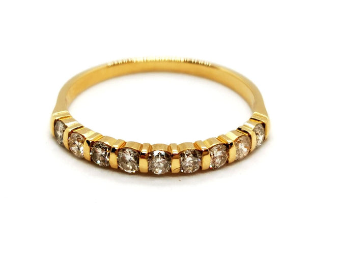 Bague 54 Bague Demie alliance Or jaune Diamant 58 Facettes 1089904CD