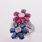 Bague 55 Bague Fleurs toi et moi saphir rubis 58 Facettes 4068