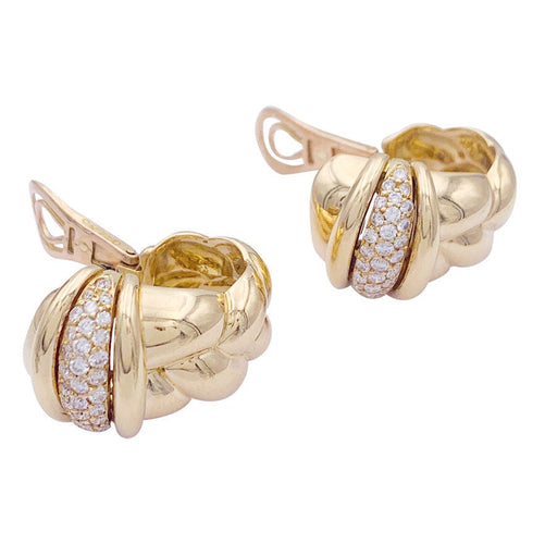 Boucles d'oreilles Boucles d'oreilles O.J.Perrin, "Vénitien", or jaune, diamants. 58 Facettes 32885