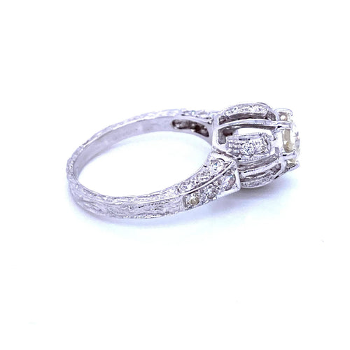 Bague 55 Bague de fiançailles diamant Art Déco 58 Facettes