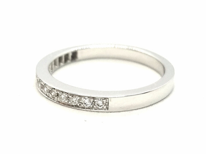 Bague 53 Bague Demie alliance Or blanc Diamant 58 Facettes 578766RV