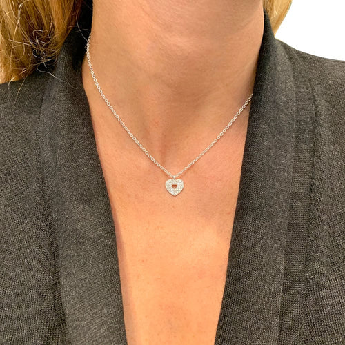 Collier Collier Poiray, "Coeur secret", or blanc et diamants. 58 Facettes 31130