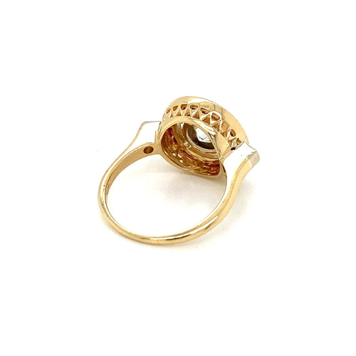 Bague Bague Art Déco Rubis Diamant 58 Facettes