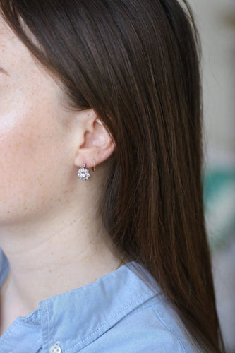 Boucles d'oreilles Boucles d'oreilles dormeuses Or jaune Platine Diamants 58 Facettes