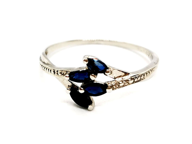 Bague 56 Bague Or blanc Saphir 58 Facettes 1141364CD