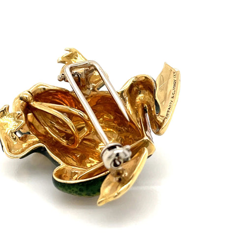 Broche TIFFANY & CO 6 Pendentif/broche grenouille Email Diamants 58 Facettes