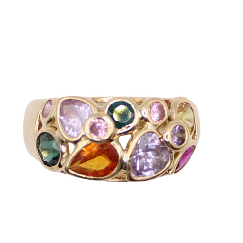 Bague Bague Moderne or jaune, pierres fines 58 Facettes