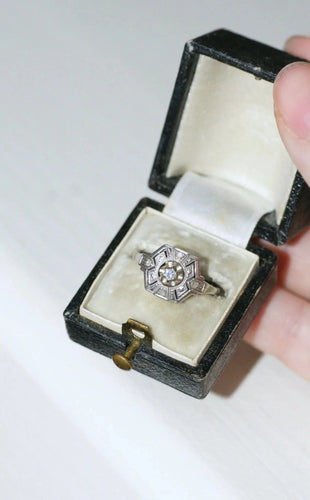 Bague Bague Hexagonale Art Déco Diamants 58 Facettes