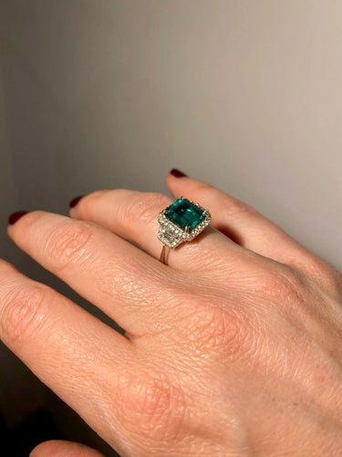 Bague Bague Or Diamants Emeraude 58 Facettes