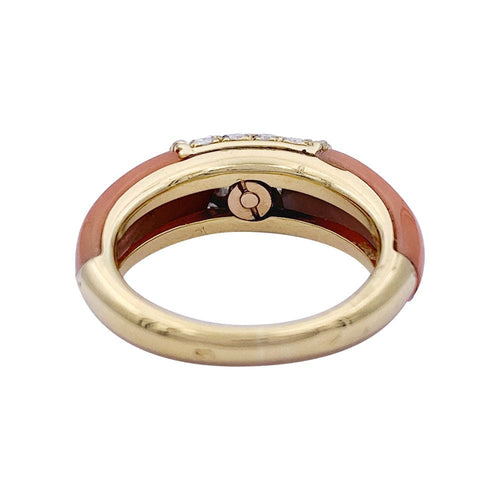 Bague 51 Bague Van Cleef & Arpels "Philippine", or jaune, corail rose et diamants. 58 Facettes 33166