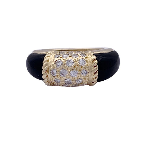 Bague 46 Bague Van Cleef & Arpels, "Philippine", or jaune, onyx. 58 Facettes 33254