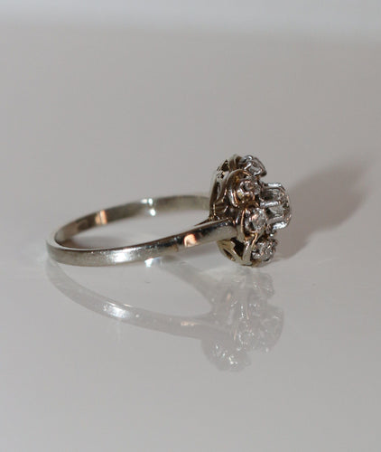 Bague 55 Bague Marguerite Or Blanc Diamants 58 Facettes 564
