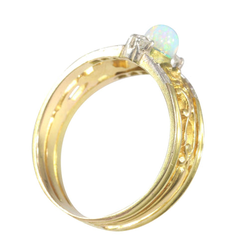 Bague 61 Bague victorienne Diamants Opale 58 Facettes 23124-0058
