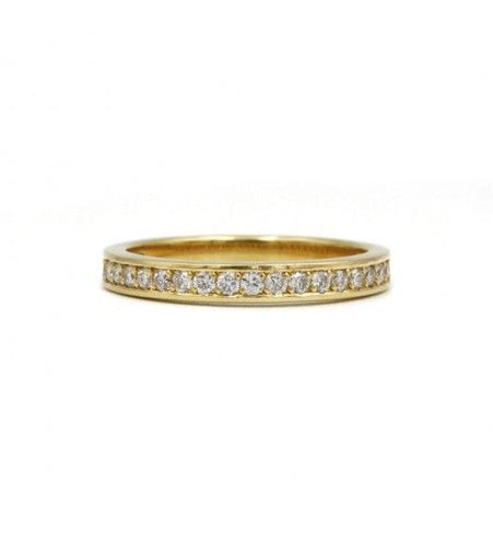Bague 57 / Jaune / Or 750 Demi-alliance 25 Diamants 58 Facettes 220108R