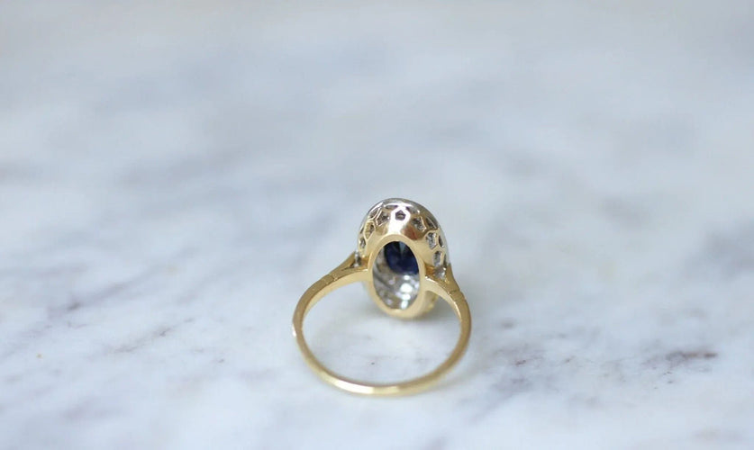 Bague Bague marquise saphir diamants 58 Facettes