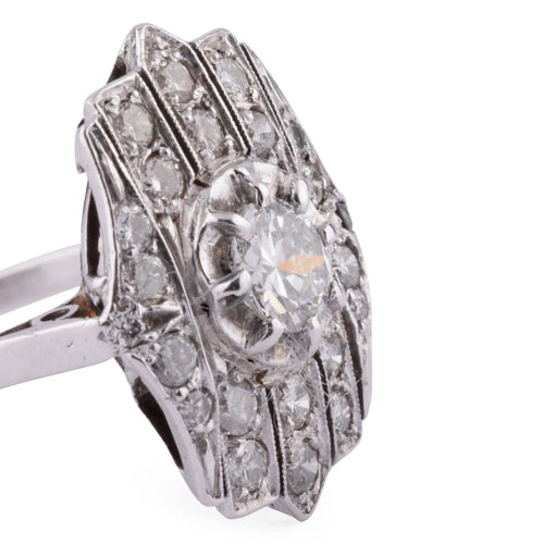 Bague 58 Bague platine et or 58 Facettes 1