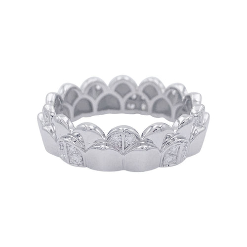 Bague 57 Bague Fred, "Une Ile d'or", or blanc, diamants. 58 Facettes 32393