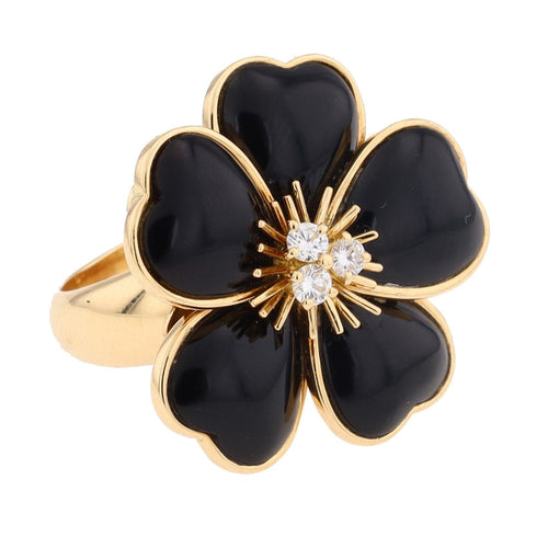Bague 52 Van Cleef & Arpels Bague Rose de Noel Or jaune Diamant 58 Facettes 1696409CN