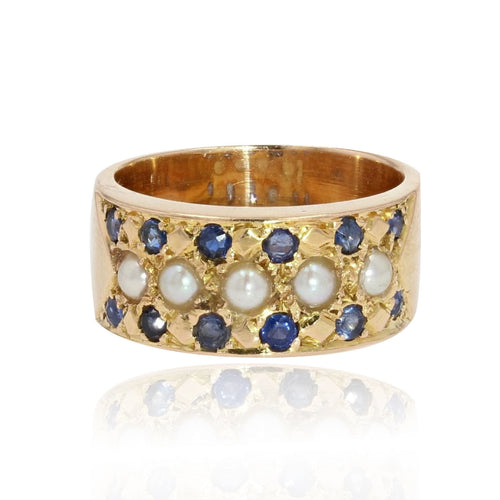 Bague 51 Bague perles fines saphirs ancienne 58 Facettes 21-293