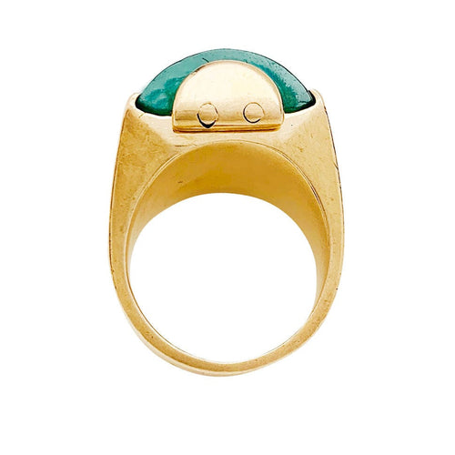 Bague 48 Bague ancienne or rose et jade. 58 Facettes 30831