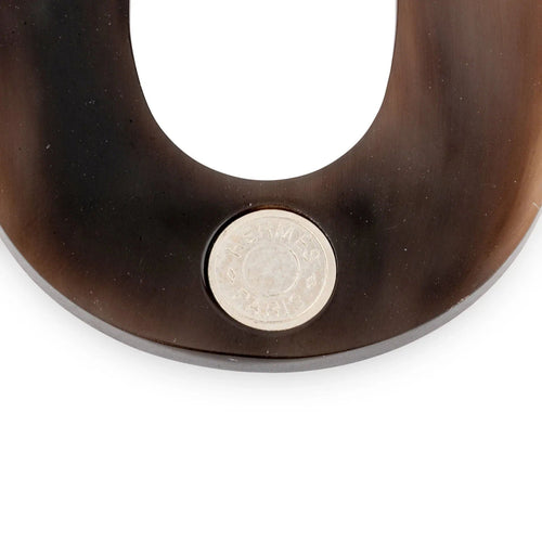 Boucles d'oreilles Hermès - Boucles d'Oreille "Isthme" en corne et argent 58 Facettes 1