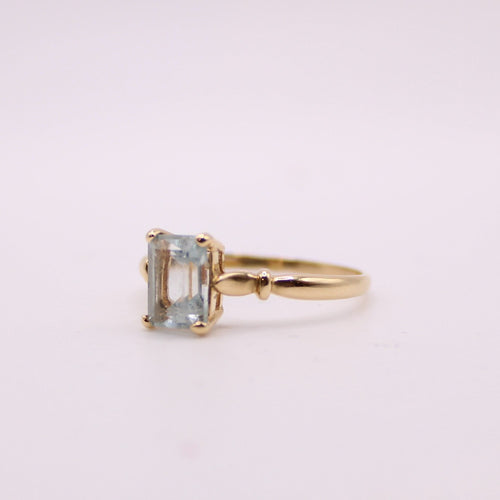 Bague Bague Aigue-marine Or jaune 58 Facettes