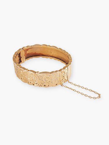 Bracelet Bracelet Rigide Ajouré, Décor Fleurs & Feuillages, Or Jaune, Fin XIXe Siècle 58 Facettes