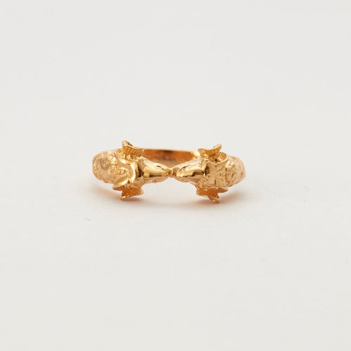 Bague 60 Bague double tête de bélier en Or 58 Facettes