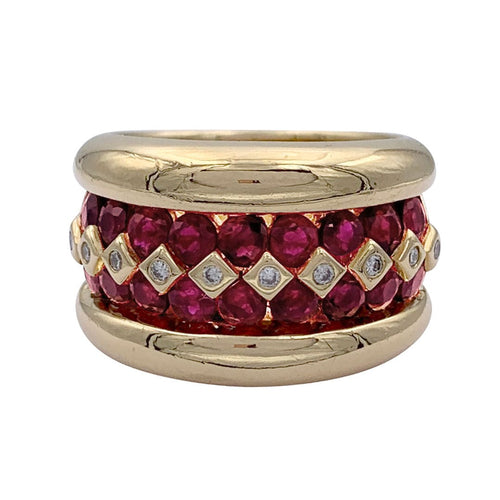 Bague 52 Bague Poiray or jaune, rubies, diamants. 58 Facettes 32190