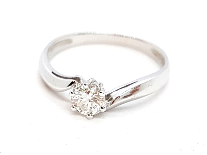 Bague 56 Bague Solitaire Or blanc Diamant 58 Facettes 06361CD