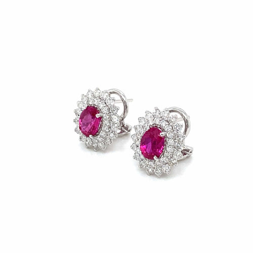 Boucles d'oreilles Boucles d'oreilles Rubis Diamants 58 Facettes
