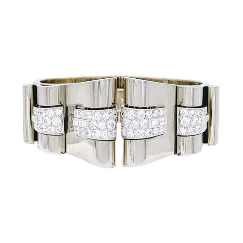 Bracelet Bracelet Art Déco Boivin, platine, or blanc, diamants. 58 Facettes 33021