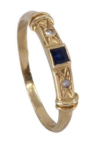 Bague 53 Bague moderne saphir et diamants 58 Facettes 079301