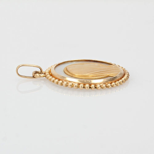 Pendentif Médaille Vierge Marie or jaune et nacre 58 Facettes 22-419A