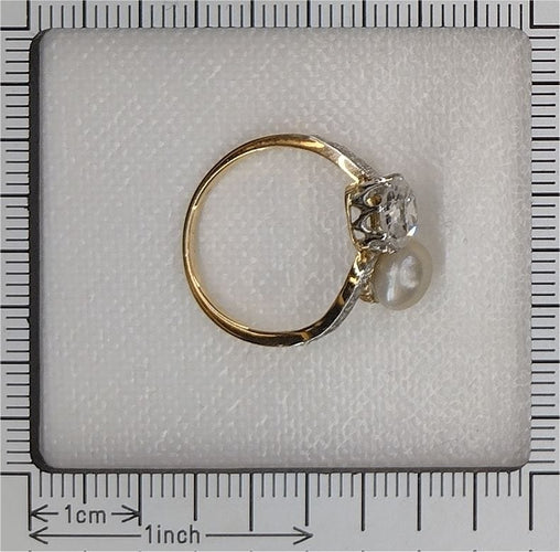 Bague 52 Amour historique : une bague Toi et Moi de 1900 58 Facettes 24029-0360