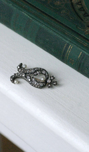 Broche Broche ancienne diamants et perles 58 Facettes